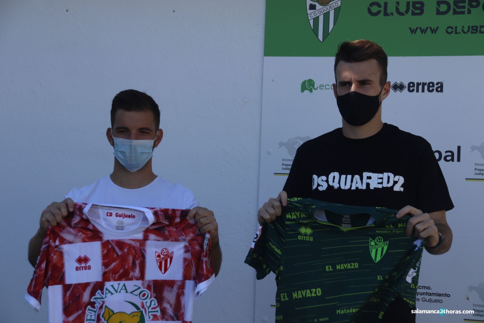 Raúl Parra y Deco en su presentación con el Guijuelo