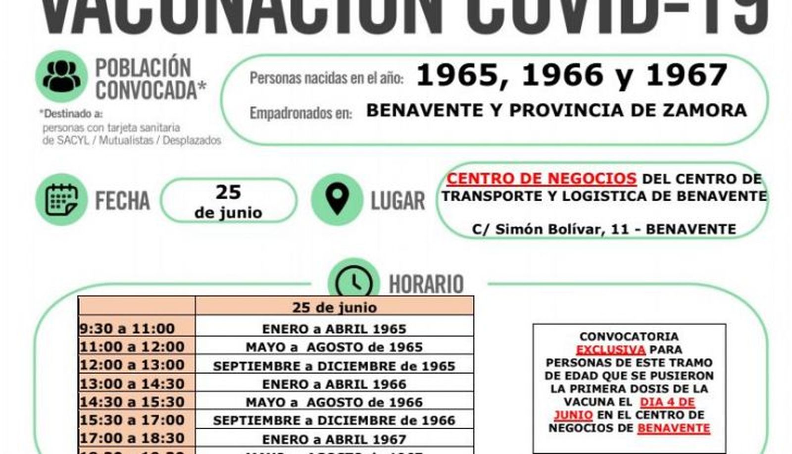 Segundas dosis Benavente