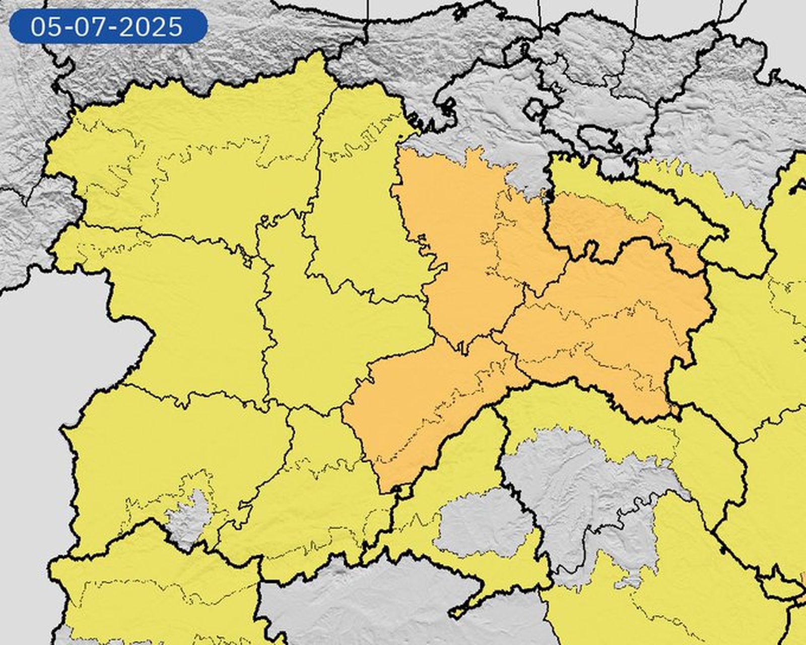 Avisos amarillos y naranjas para toda Castilla y León durante el sábado 5 de julio