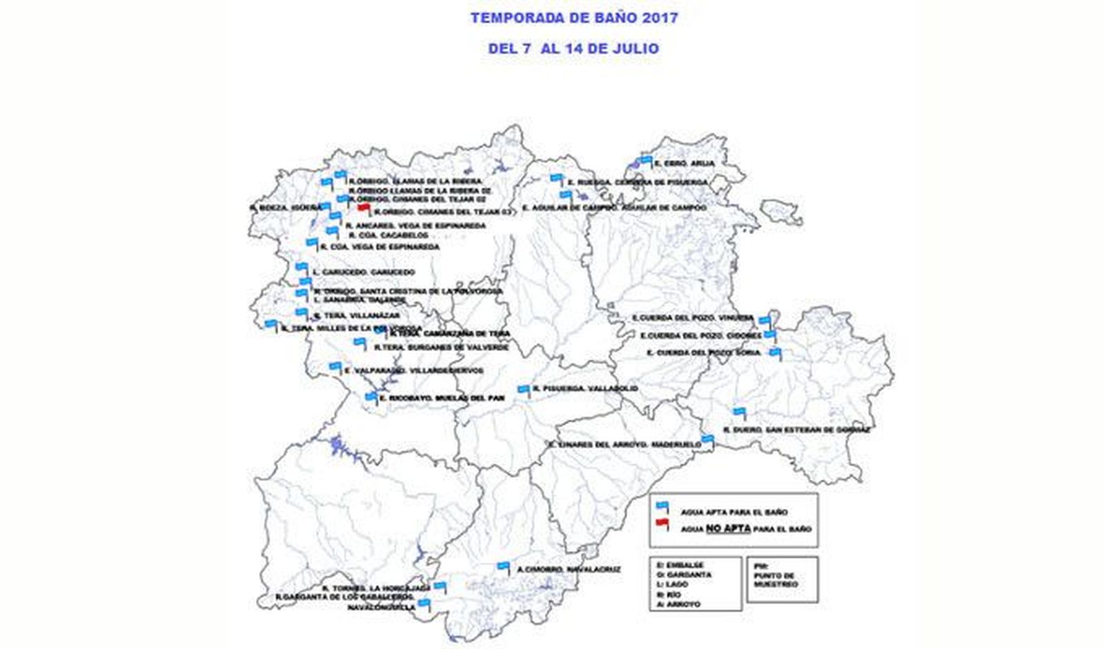¿Cuáles son los criterios para incluir como apta una zona de baño?