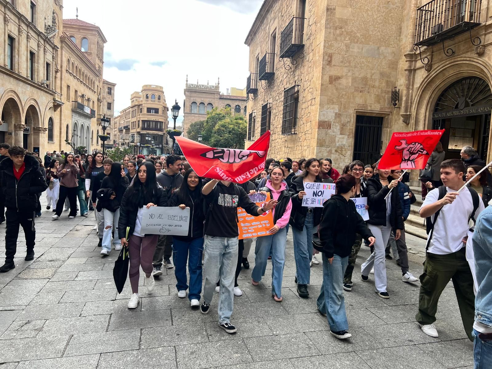 El Sindicato de Estudiantes de Salamanca reune a más de cien personas para poner "freno" al acoso escolar