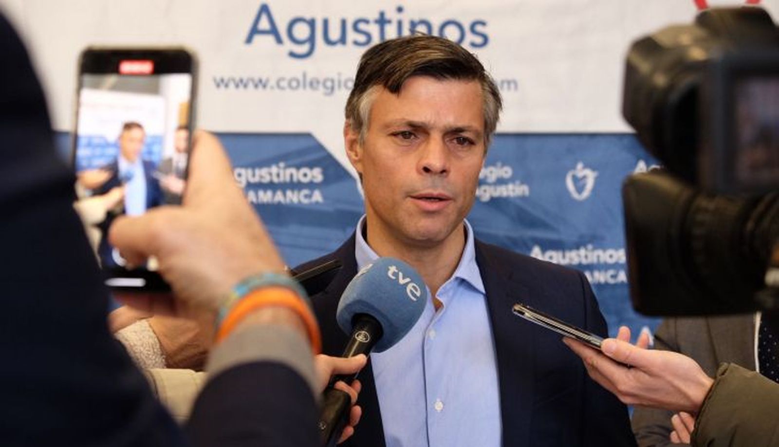El lider opositor venezolano, Leopoldo López, en la Jornada de formación en el Colegio San Agustín de Salamanca. ICAL