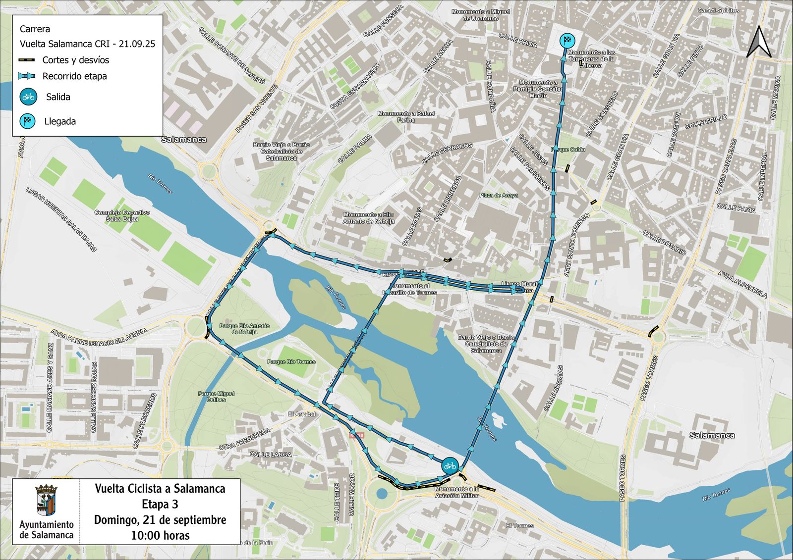 Corte de tráfico Vuelta Ciclista a Salamanca