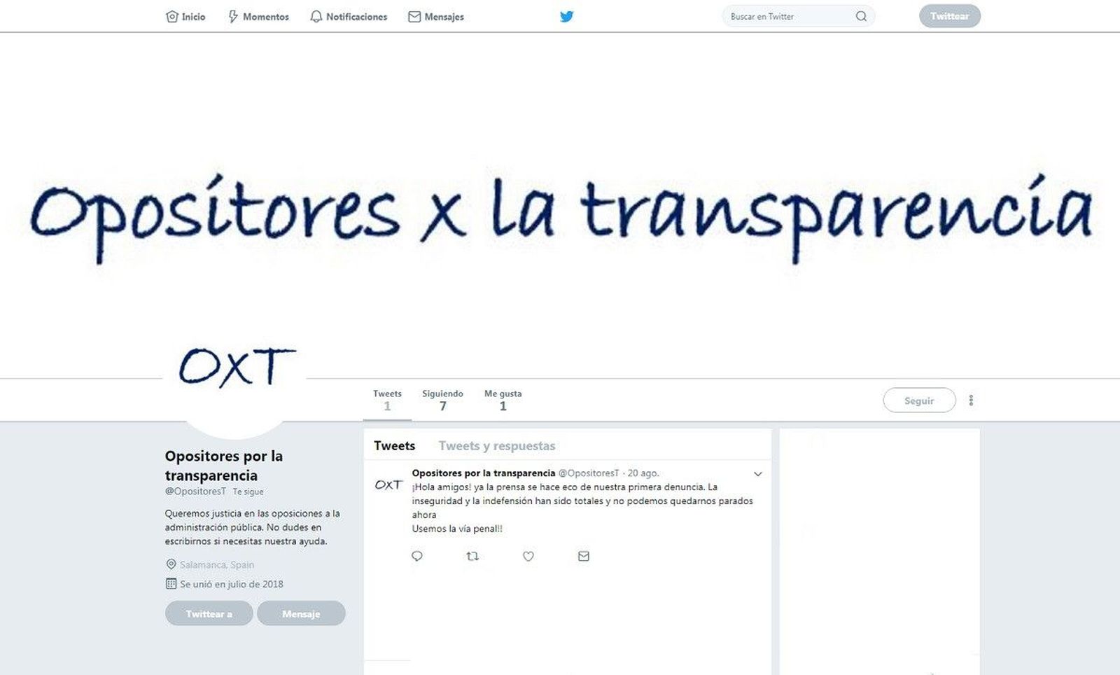 Twitter opositores por la transparencia