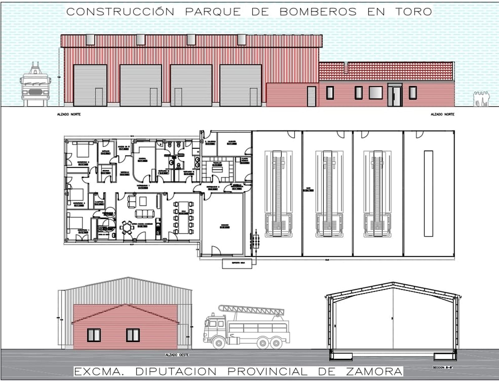 Planos del futuro parque de bomberos de Toro