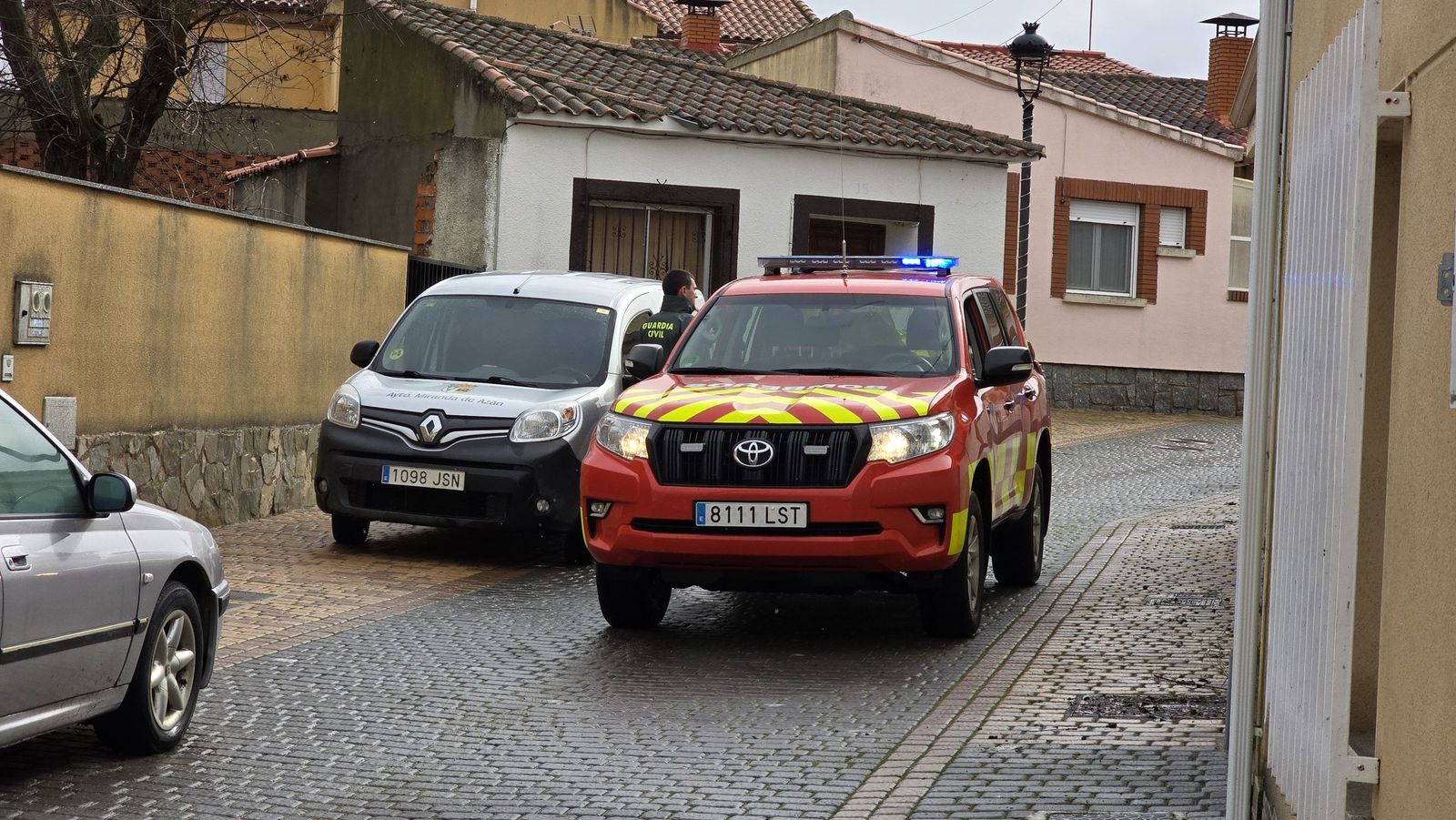 Inundación en en Miranda de Azán debido a las intensas lluvias