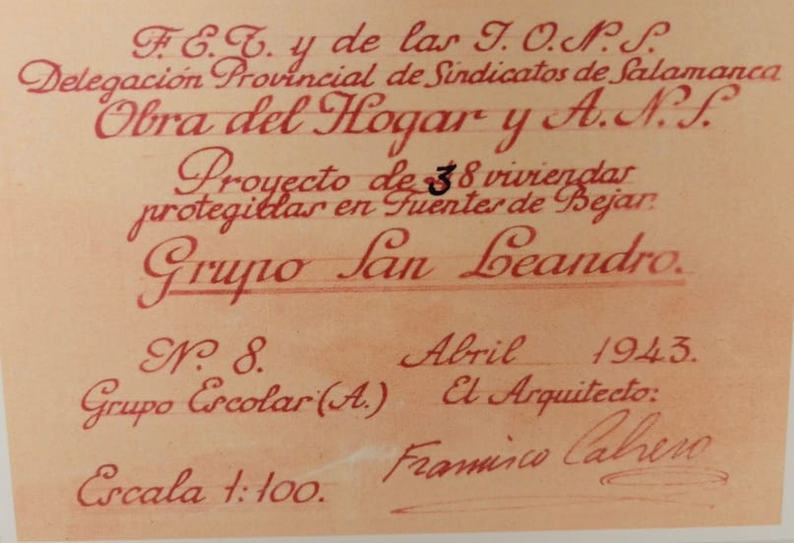 Proyecto de vivienda social en Fuenters de Béjar. Archivo Histórico de Salamanca. 