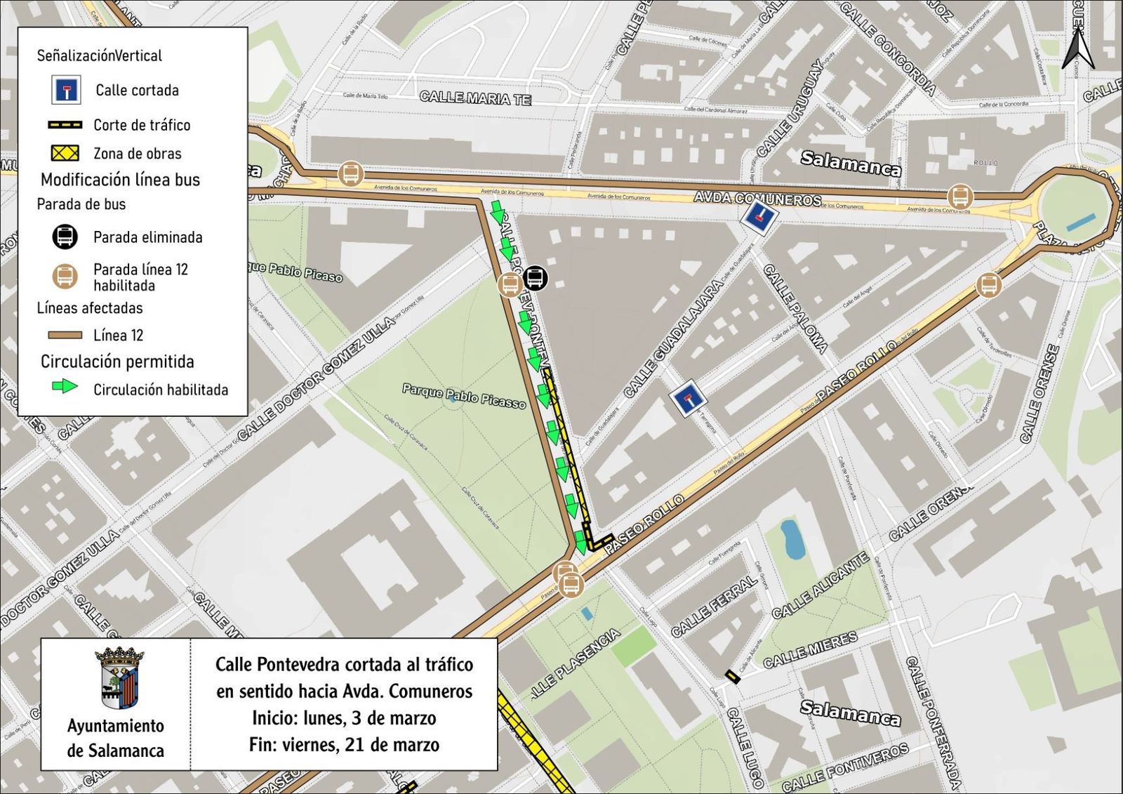 Corte de tráfico calle Pontevedra