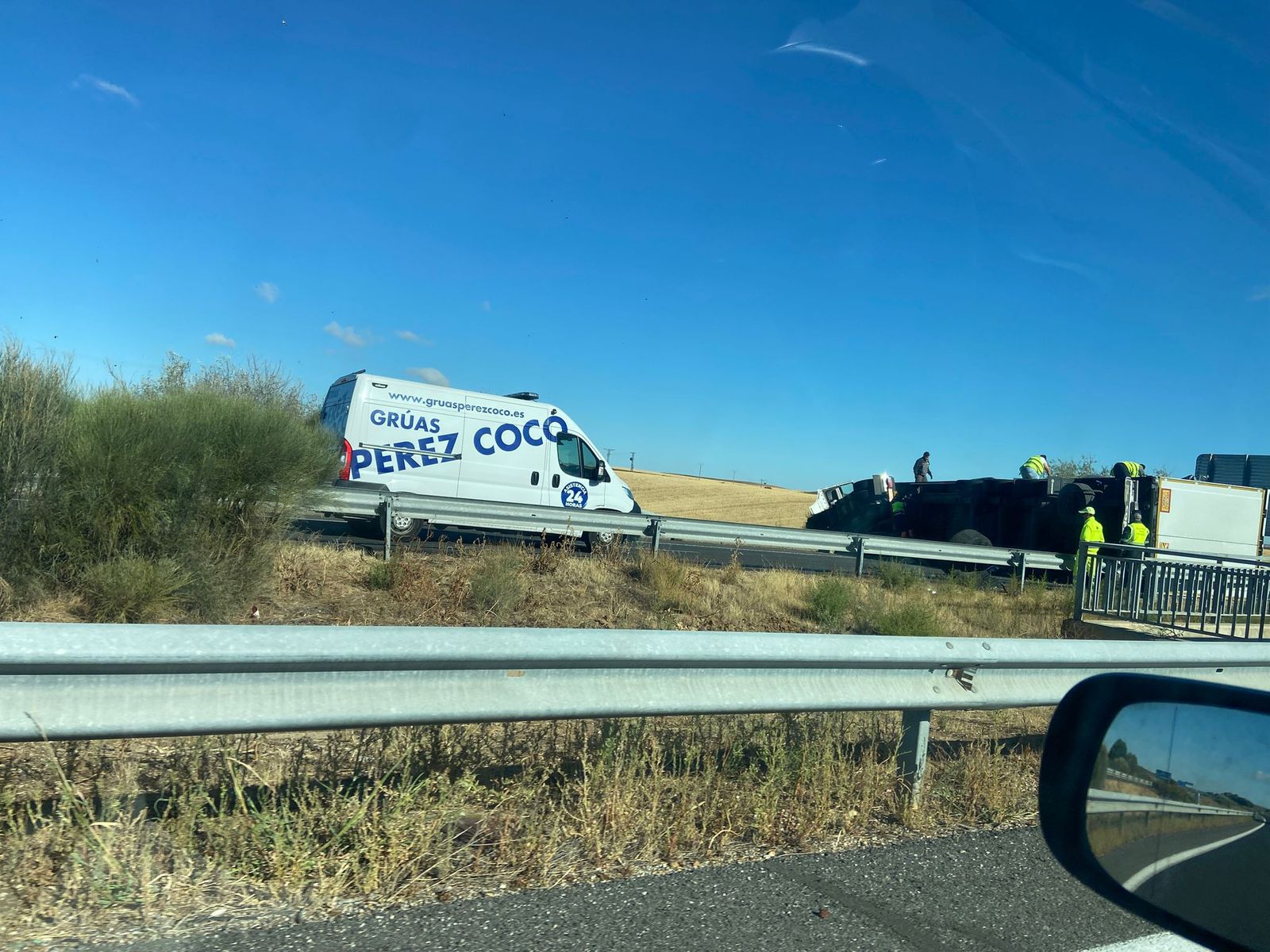 Imagen del camión siniestrado