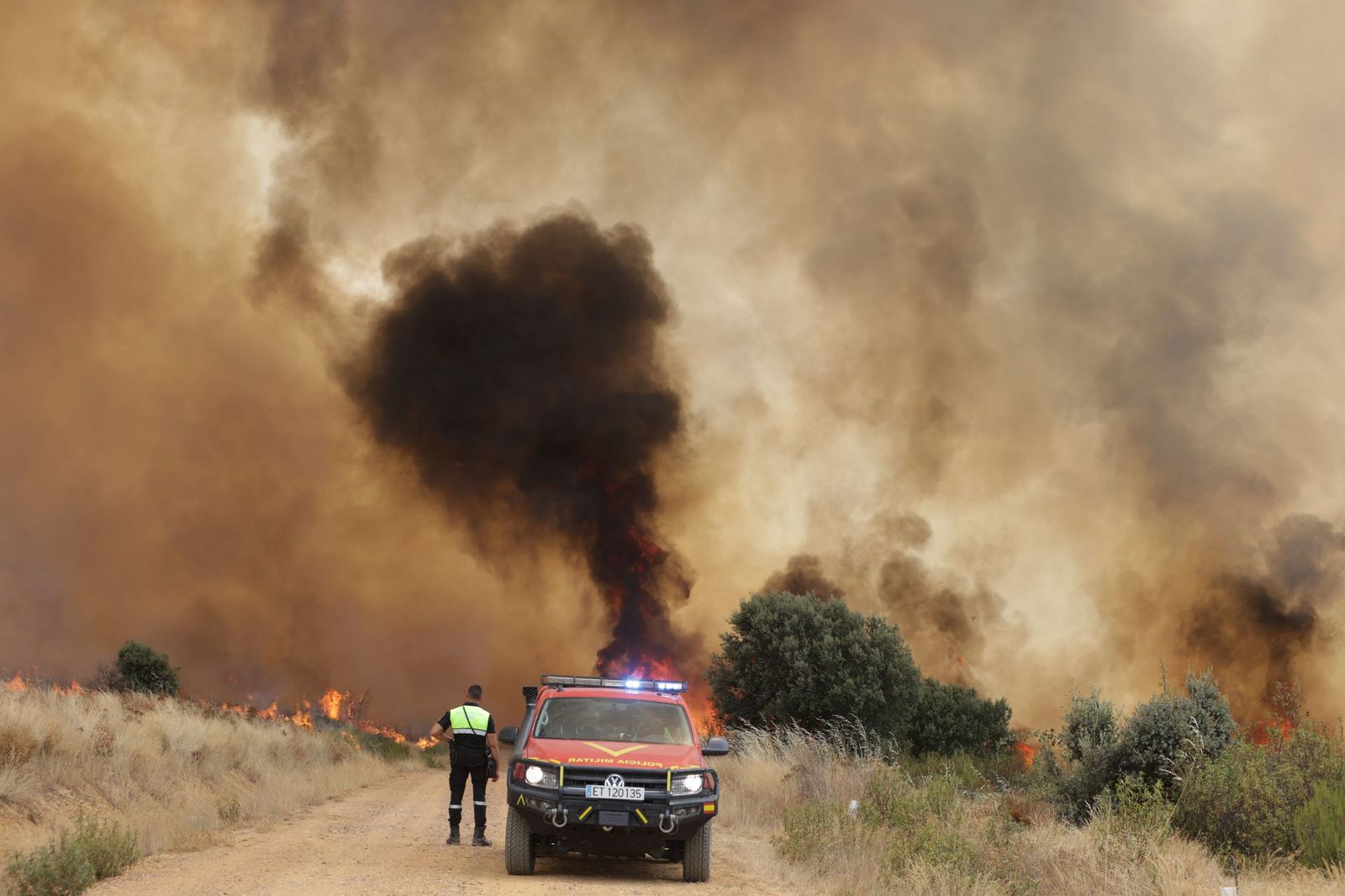 Incendio de Puercas. La situación entre Abejera y Riofrío