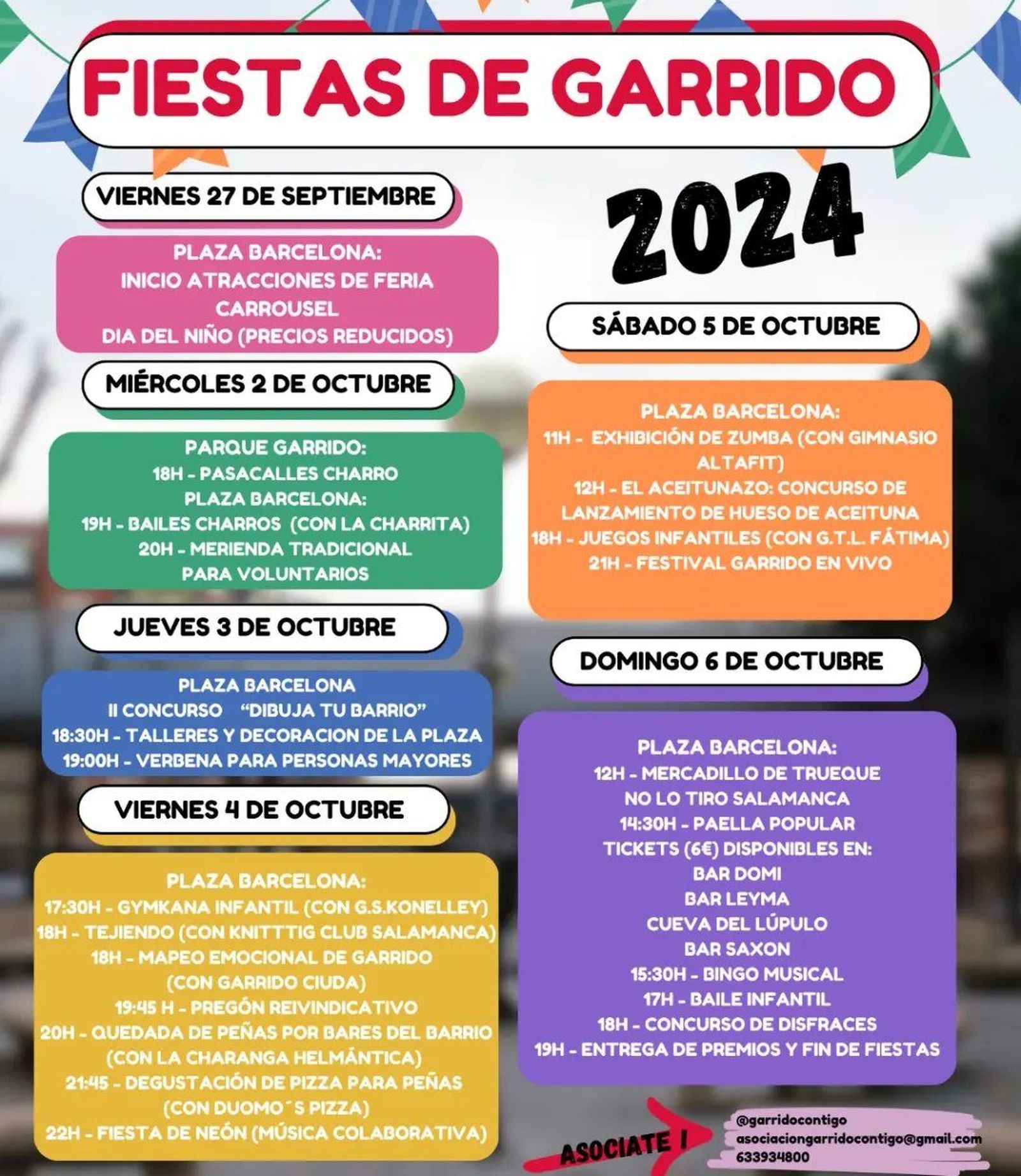 Programación de las fiestas del barrio de Garrido Programación de las fiestas del barrio de Garrido