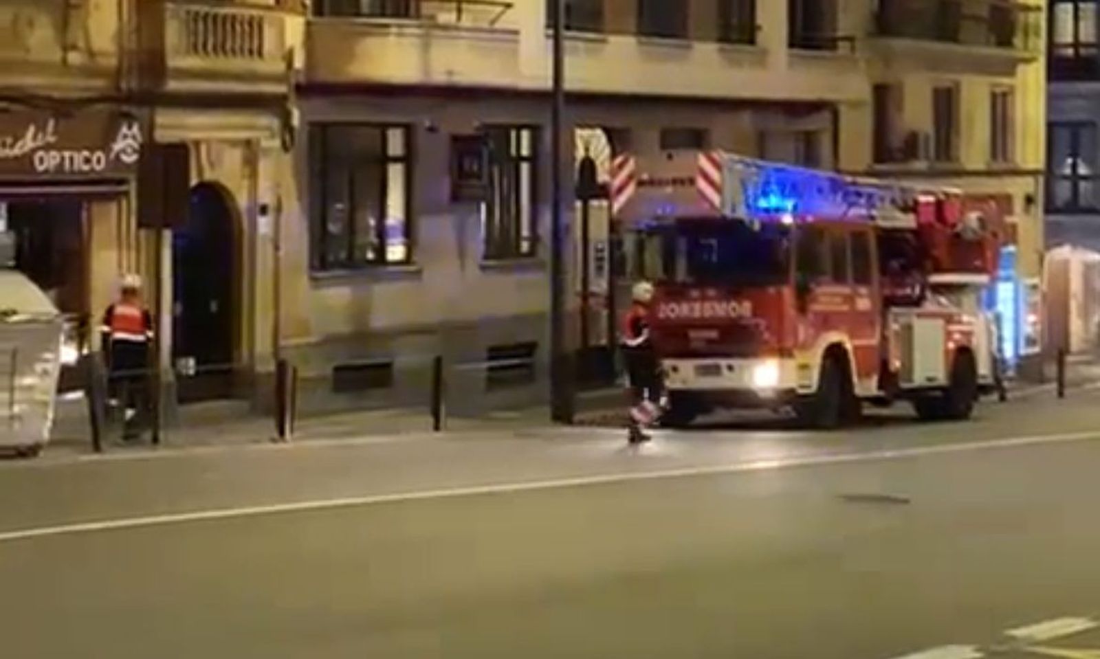 Intervención de los Bomberos en Gran Vía