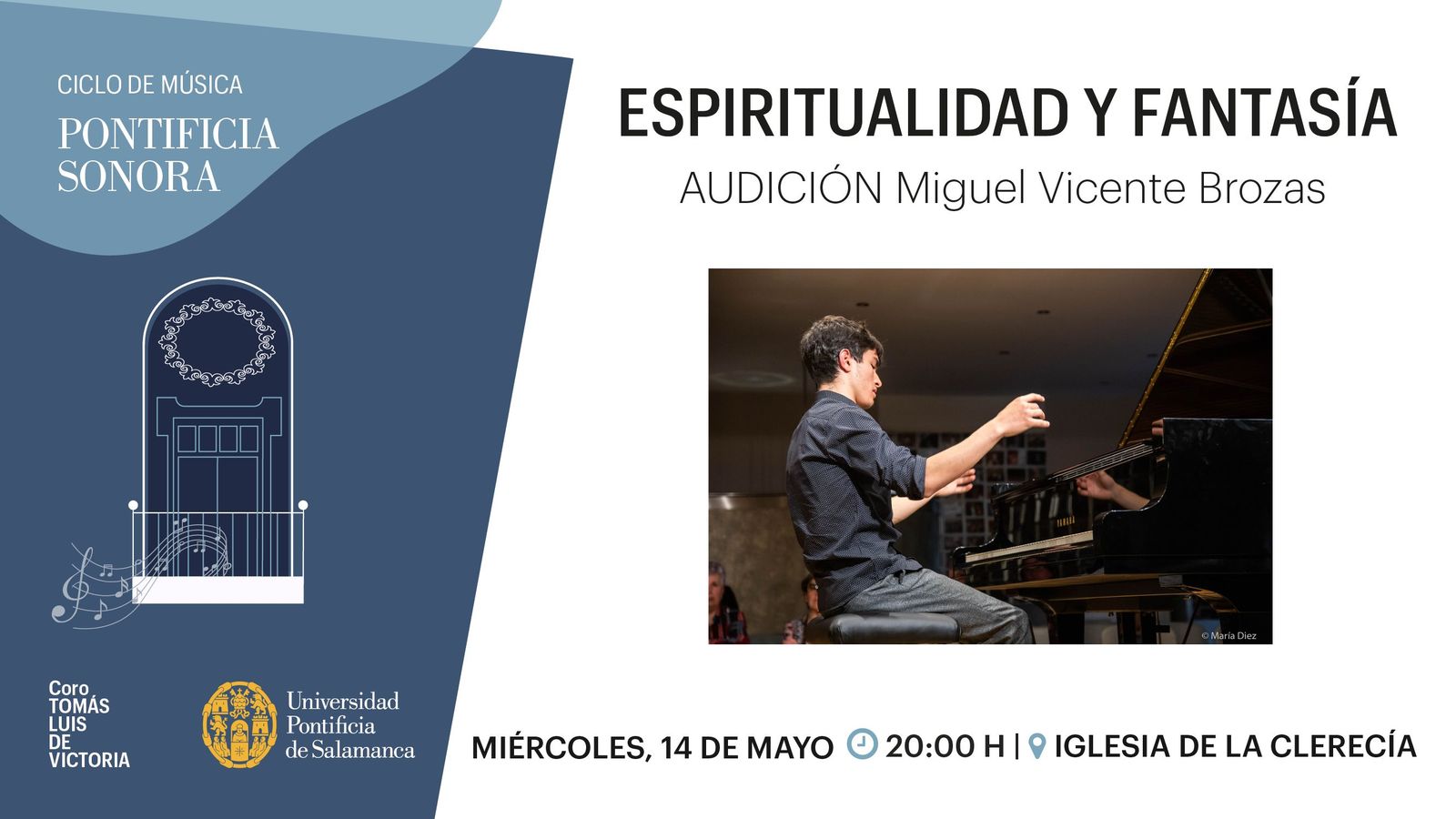 La Clerecía se llenará de 'Espiritualidad y fantasía' con el piano de Miguel Vicente Brozas