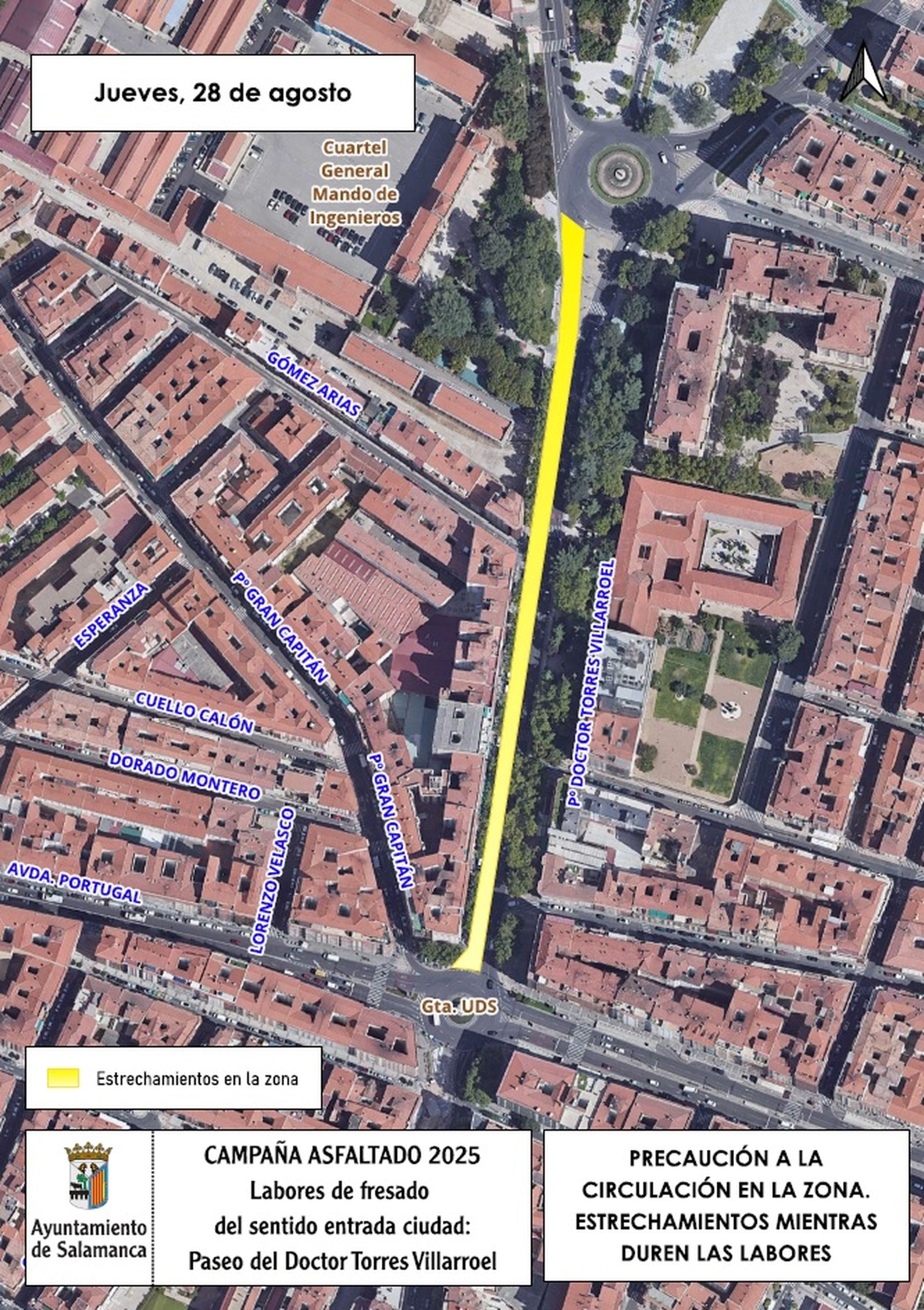 Estrechamiento paseo Doctor Torres Villarroel