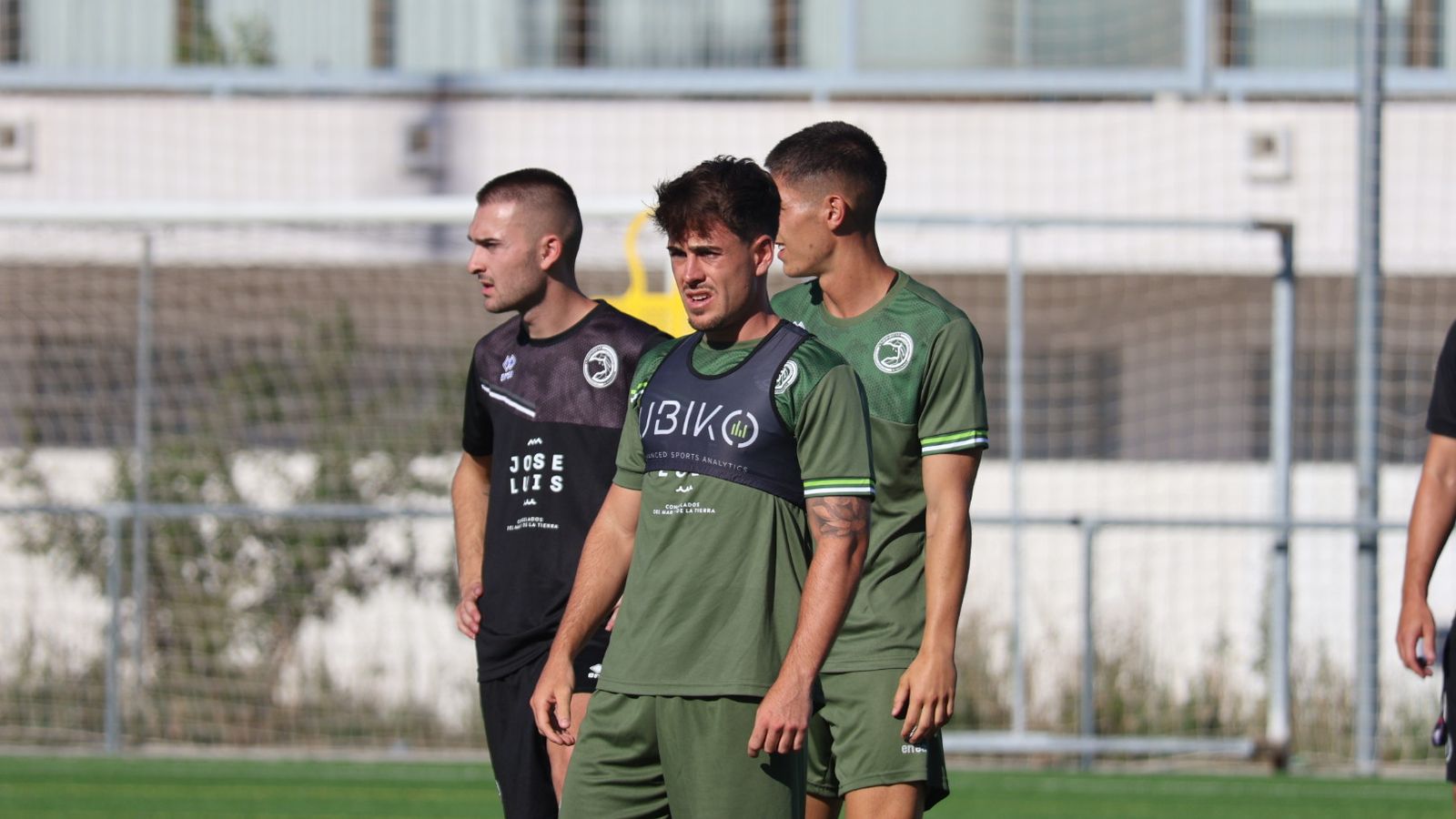 Olmedo, en un entrenamiento con Unionistas