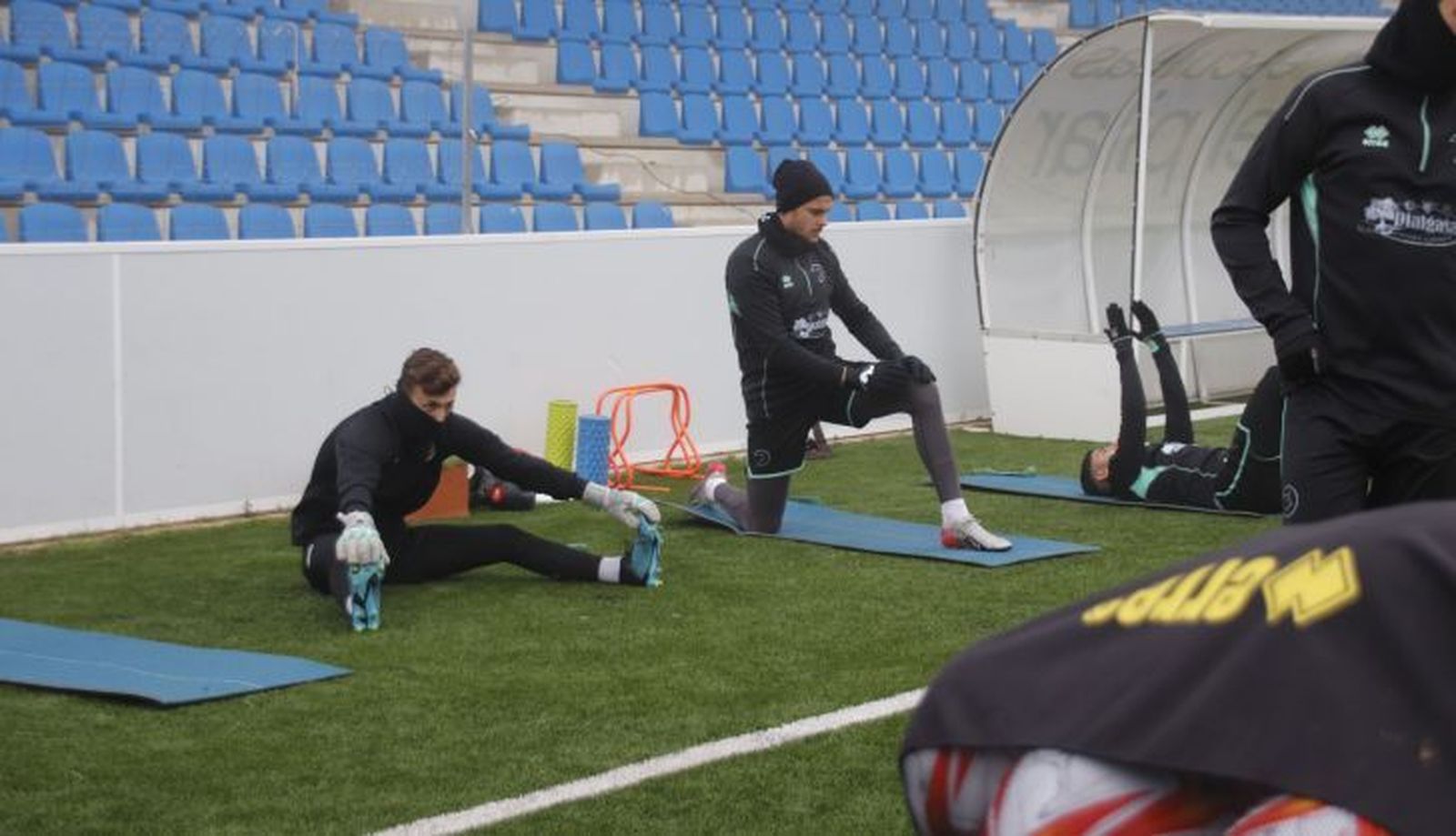 Bloch y Del Río, en una sesión de entrenamiento con Unionistas / FOTO SALAMANCA24HORAS.COM