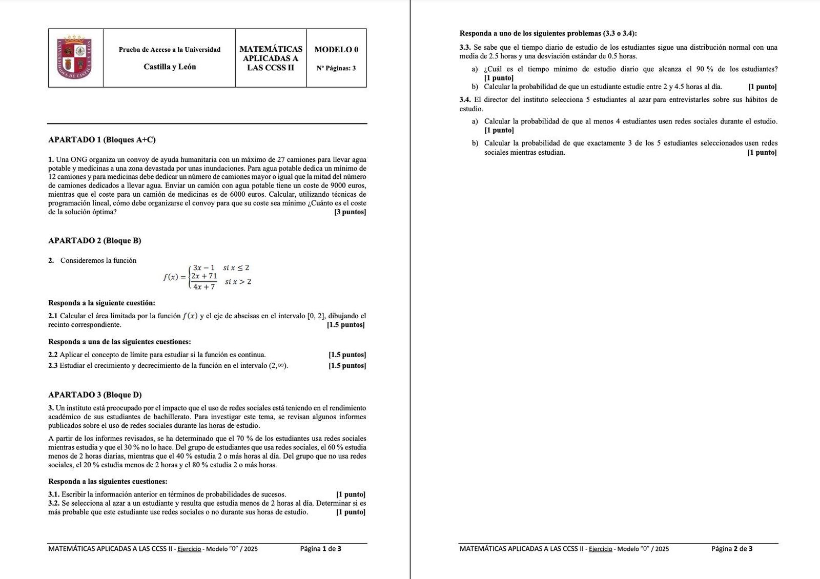 ‘Modelo 0’ de Matemáticas Aplicadas a las Sociales