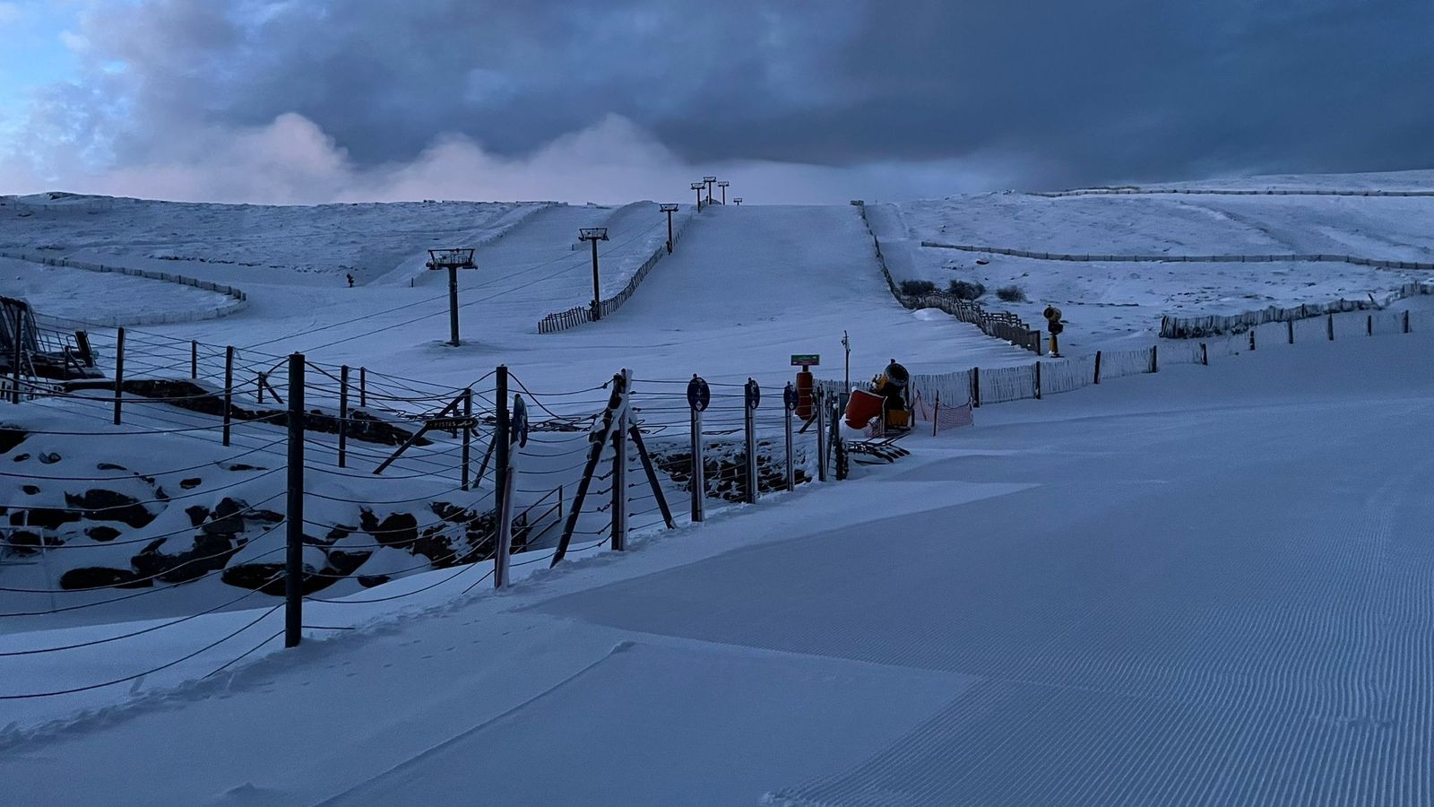 Estado de la estación de esquí de La Covatilla en el día de Nochebuena