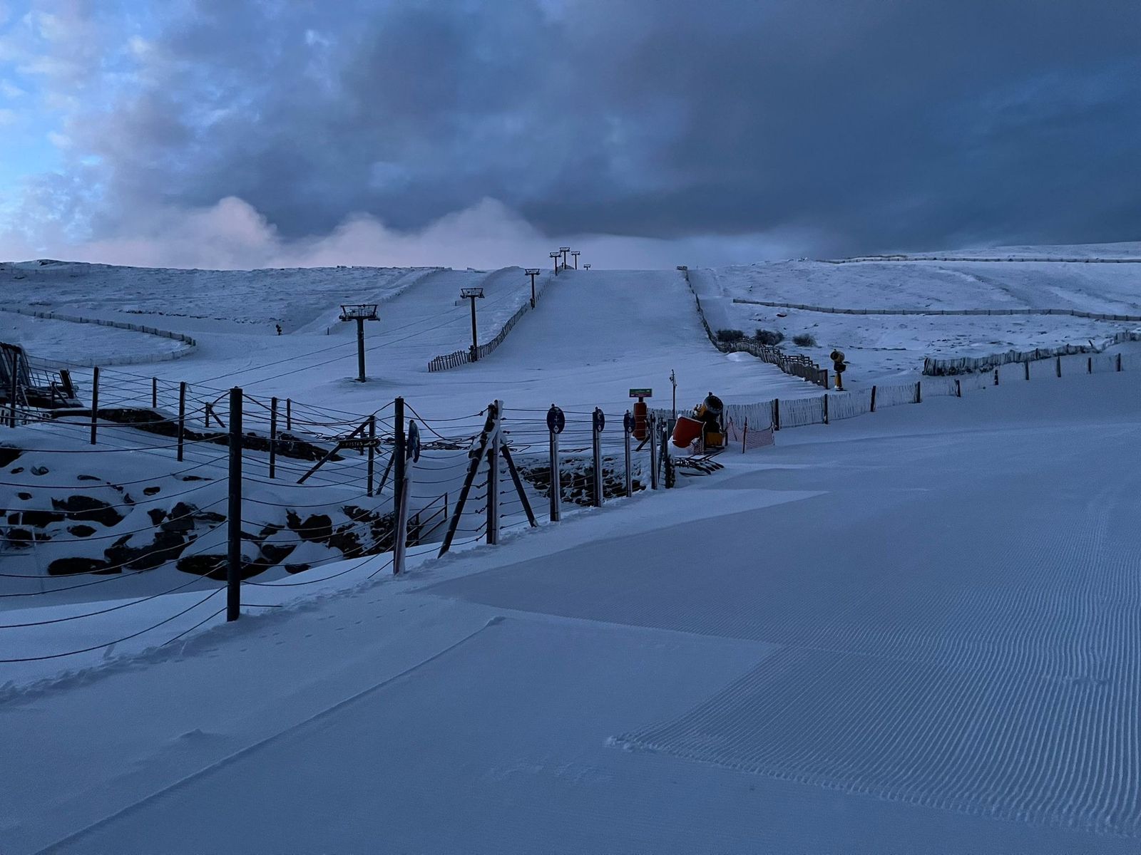 Estado de la estación de esquí de La Covatilla en el día de Nochebuena