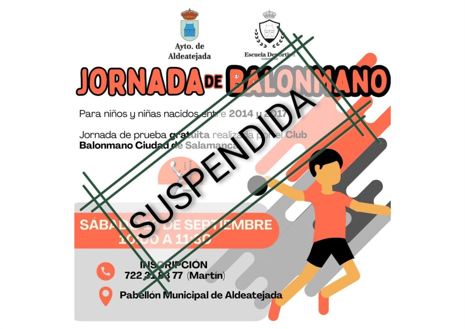 Jornada de captación de balonmano suspendida
