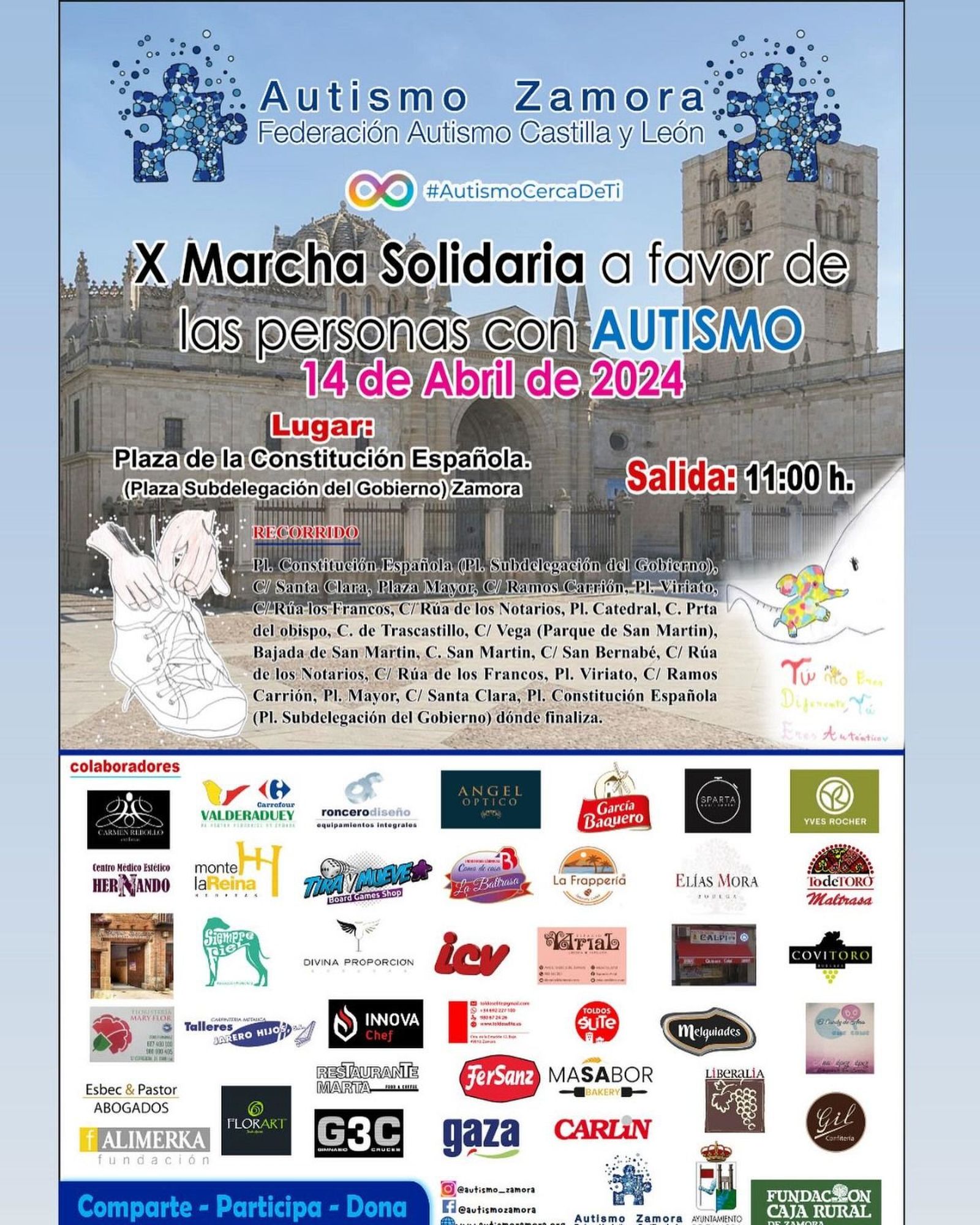 Cartel Marcha a favor de las personas con autismo