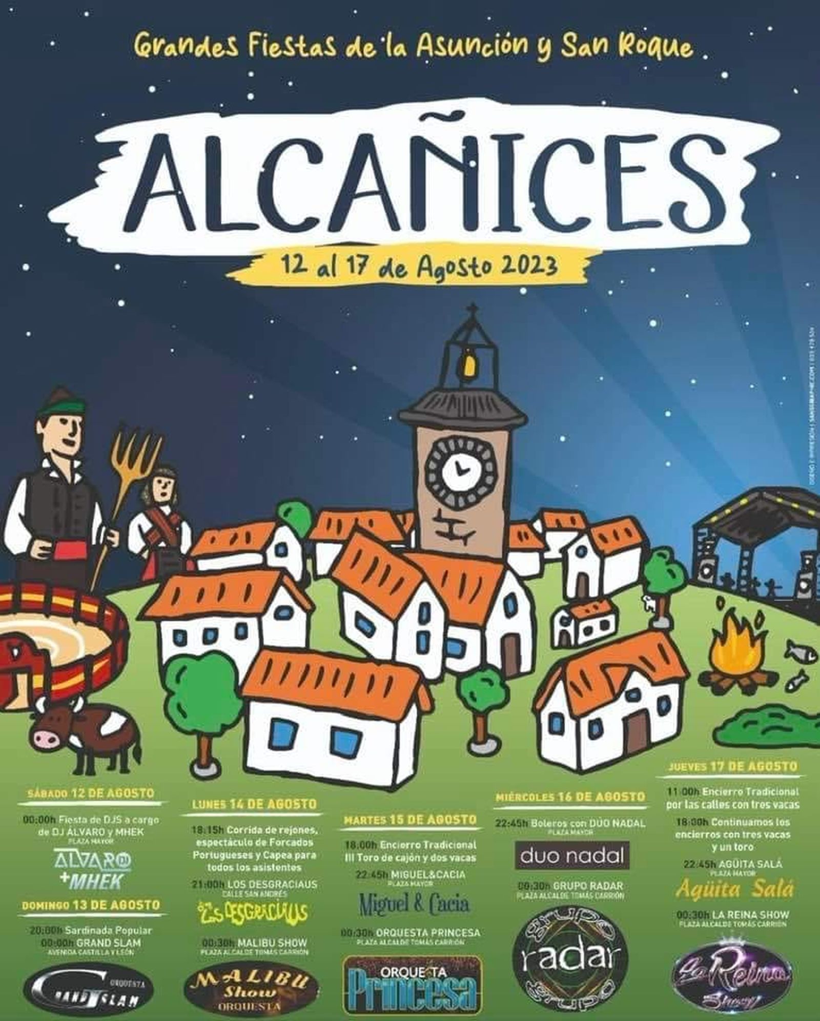 Programa de las fiestas de la Asunción y San Roque en Alcañices