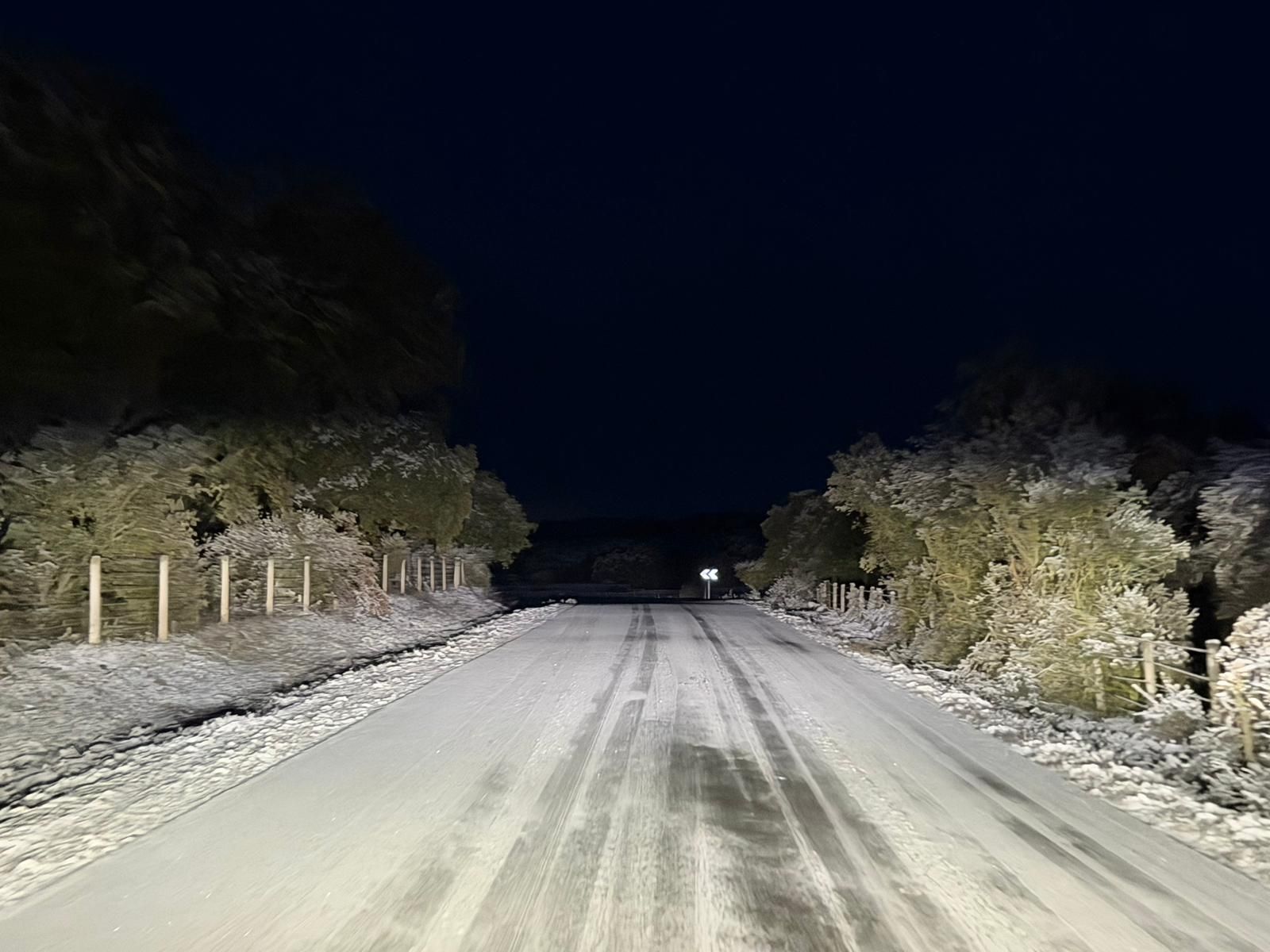 Nieve en Cuatro Calzadas y Guijuelo este sábado