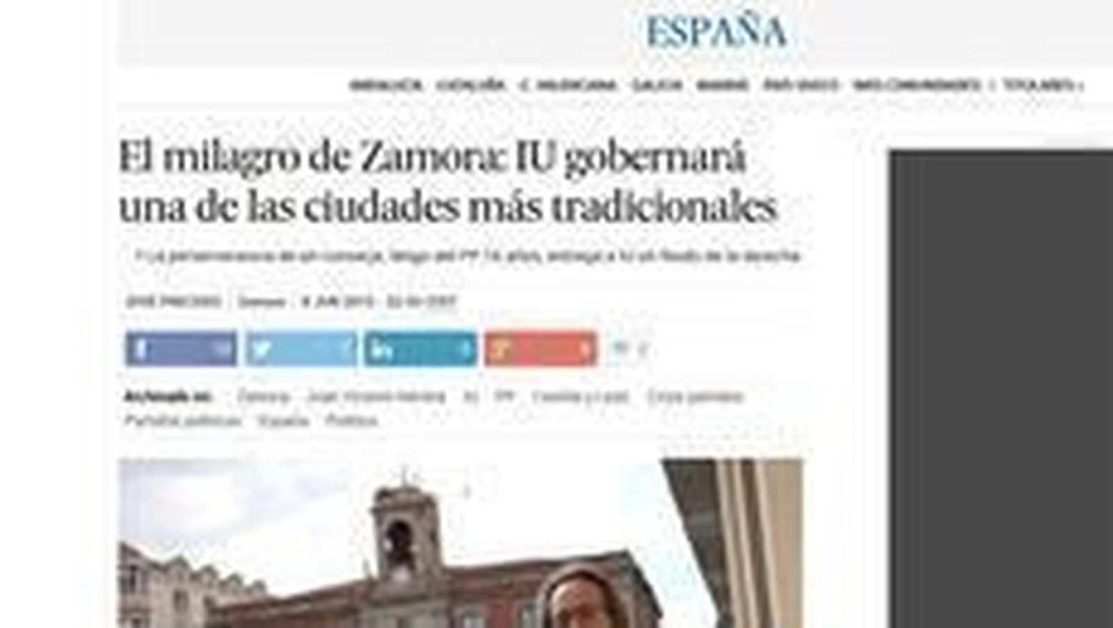 El diario El País analiza “el milagro de Zamora”