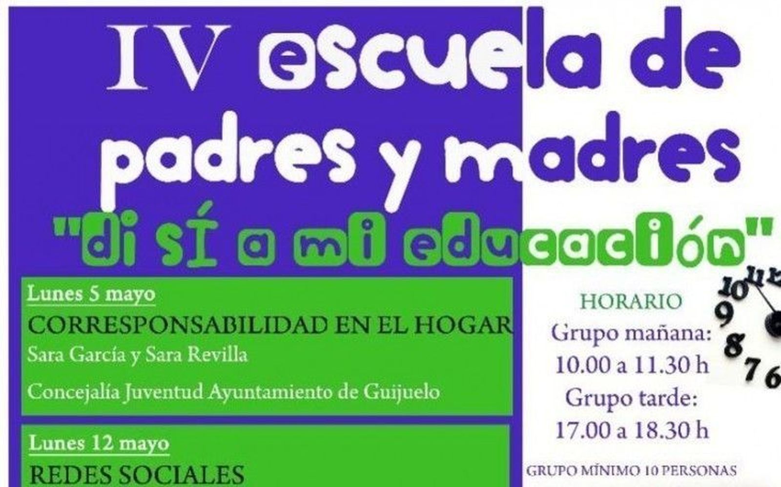 Últimos días para inscribirse en la Escuela de Padres