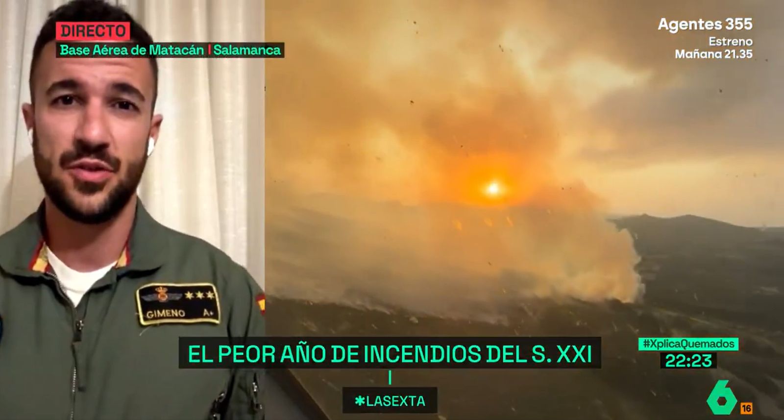 Capitán Javier Gimeno desde Matacán en laSexta Xplica