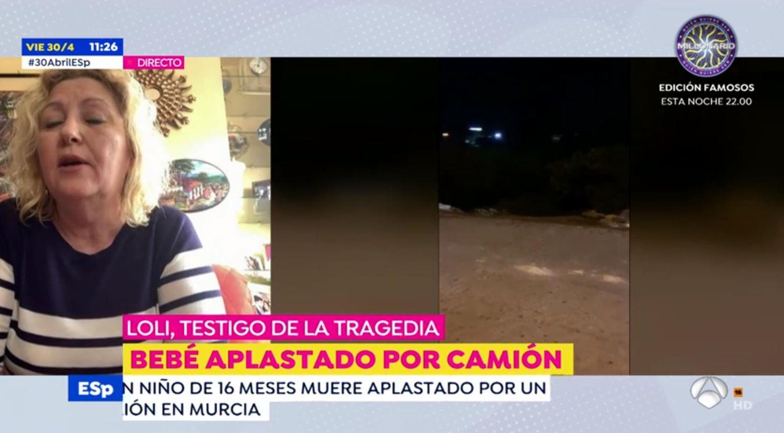 VÍDEO | El niño de un año que murió atropellado en Murcia salió de casa mientras su familia estaba cenando y fue arrollado por un camión