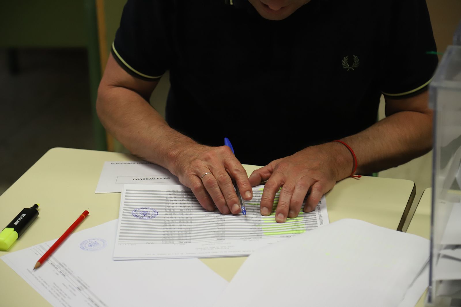 Imagen de una mesa electoral en las pasadas elecciones