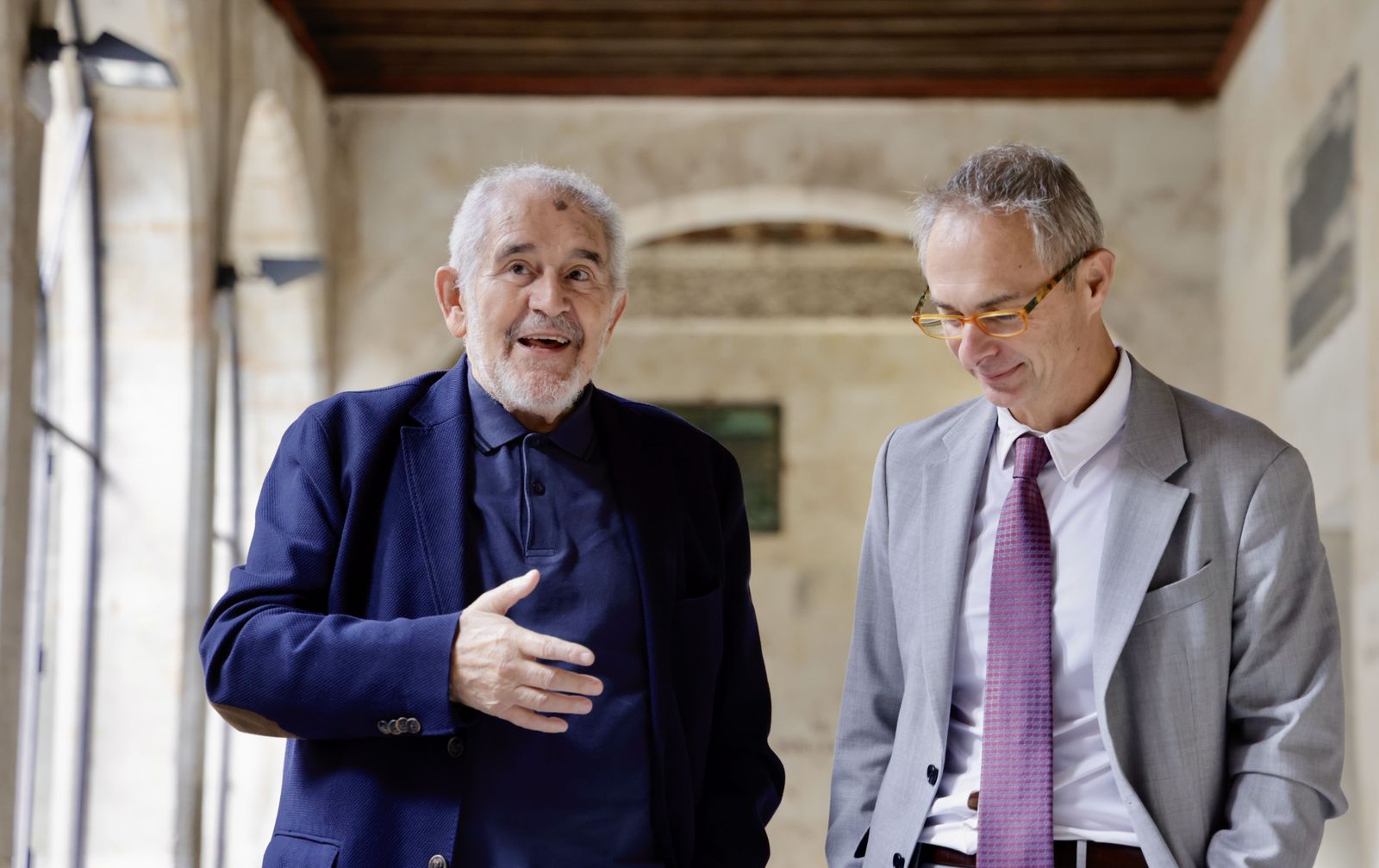 El expresidente de la Junta de Castilla y León Demetrio Madrid y el rector de la USAL, Ricardo Rivero