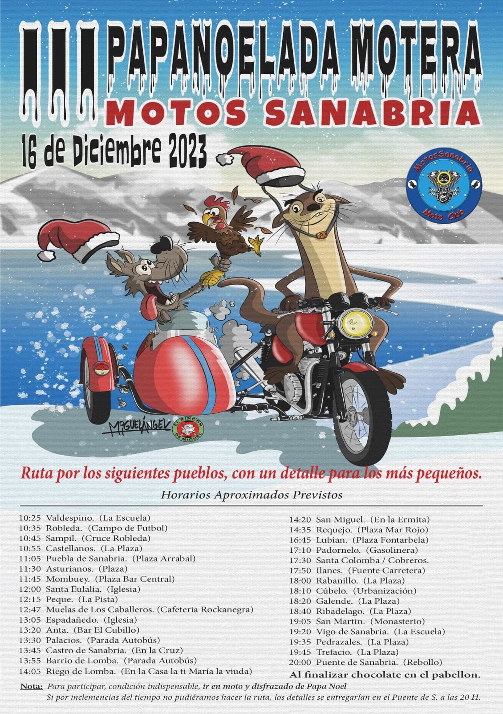 Papanoelada motera en Sanabria