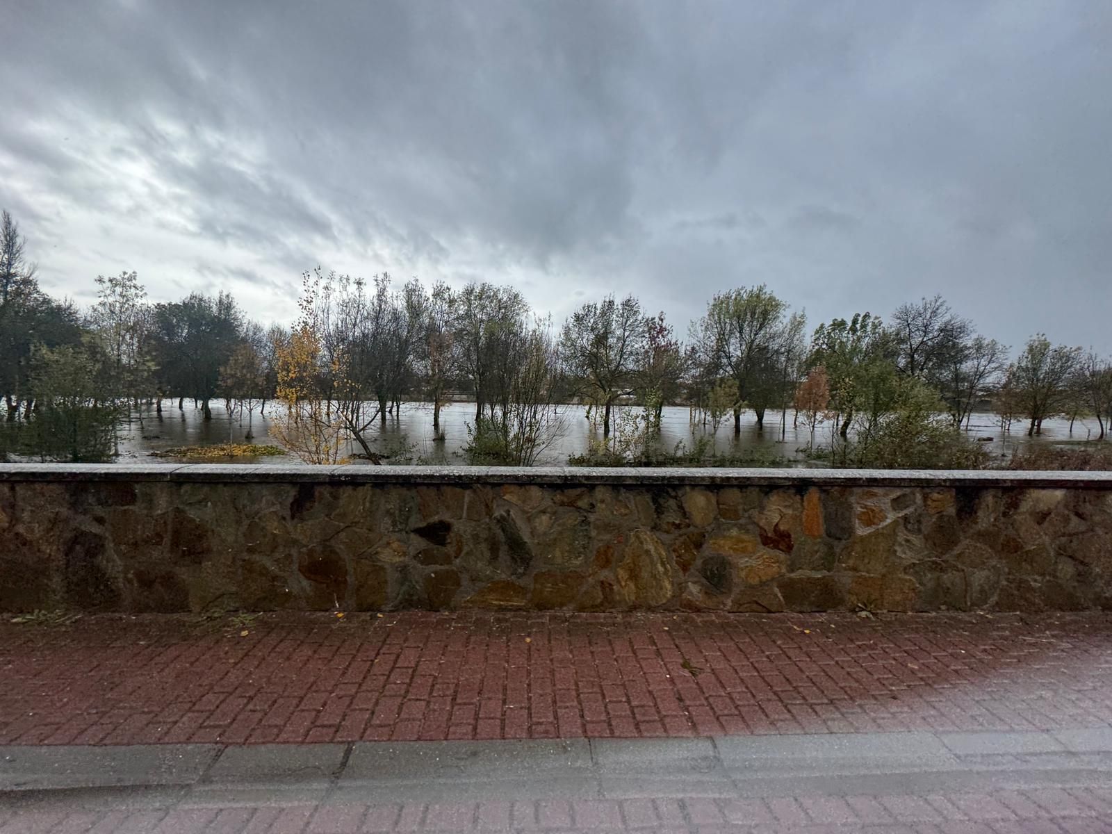 El río Águeda desbordado en Ciudad Rodrigo
