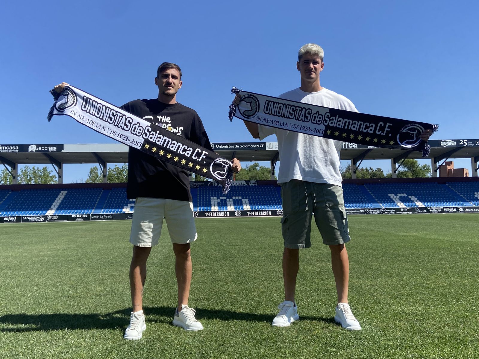 Tavares y Carlos García, en su presentación con Unionistas | FOTO SALAMANCA24HORAS.COM