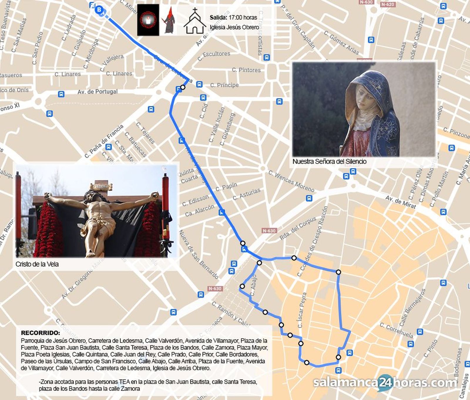 Recorrido de la Hermandad del Silencio