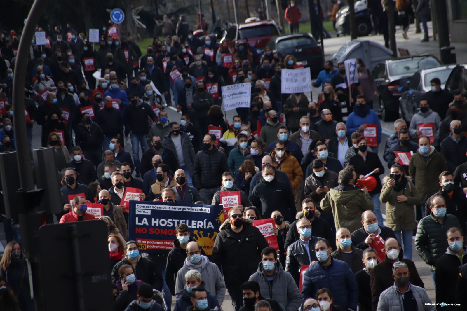 Manifestacion de los propietarios hosteleros en Salamanca