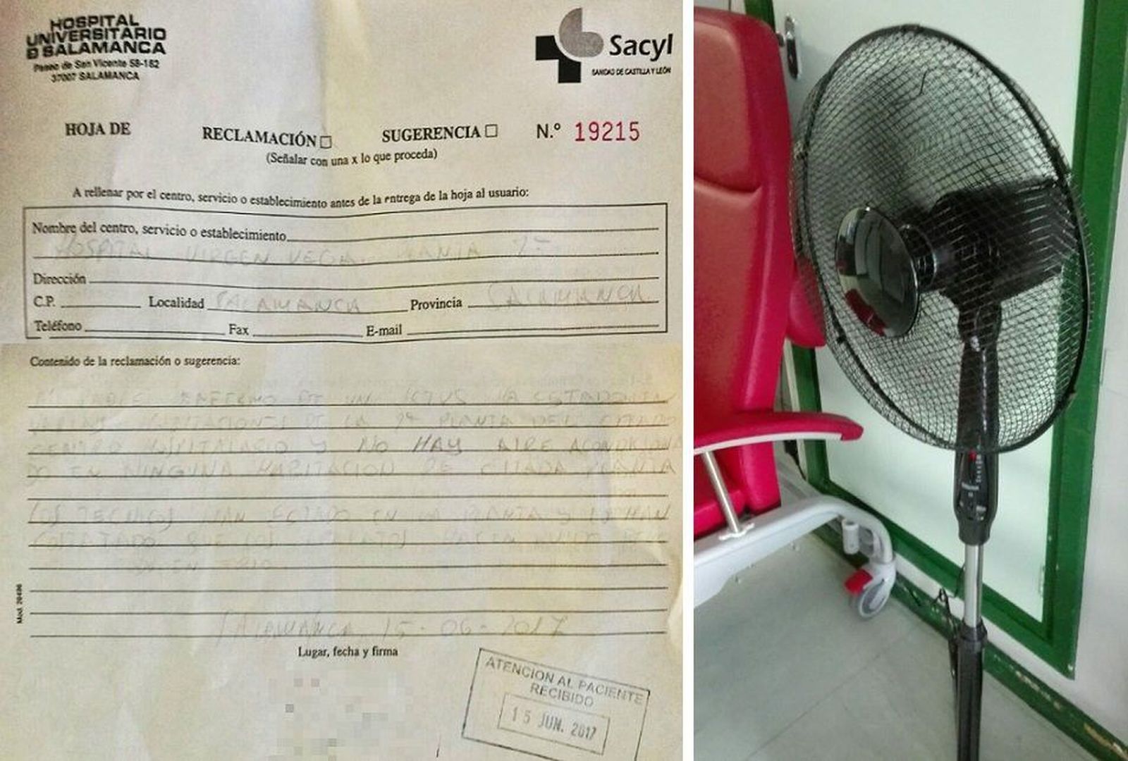 Quejas de pacientes por la falta de aire acondicionado en el hospital Virgen de la Vega