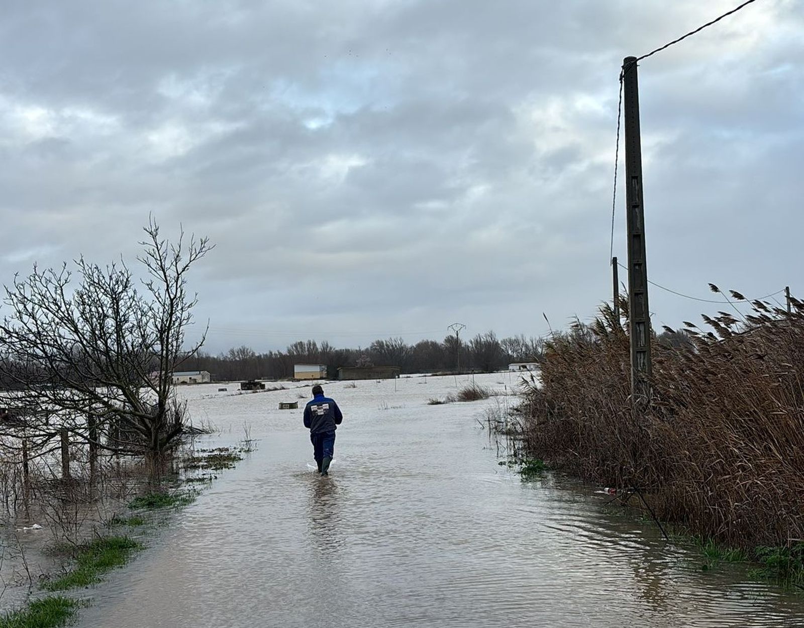 Parte de la Rinconada inundada por la crecida del Duero