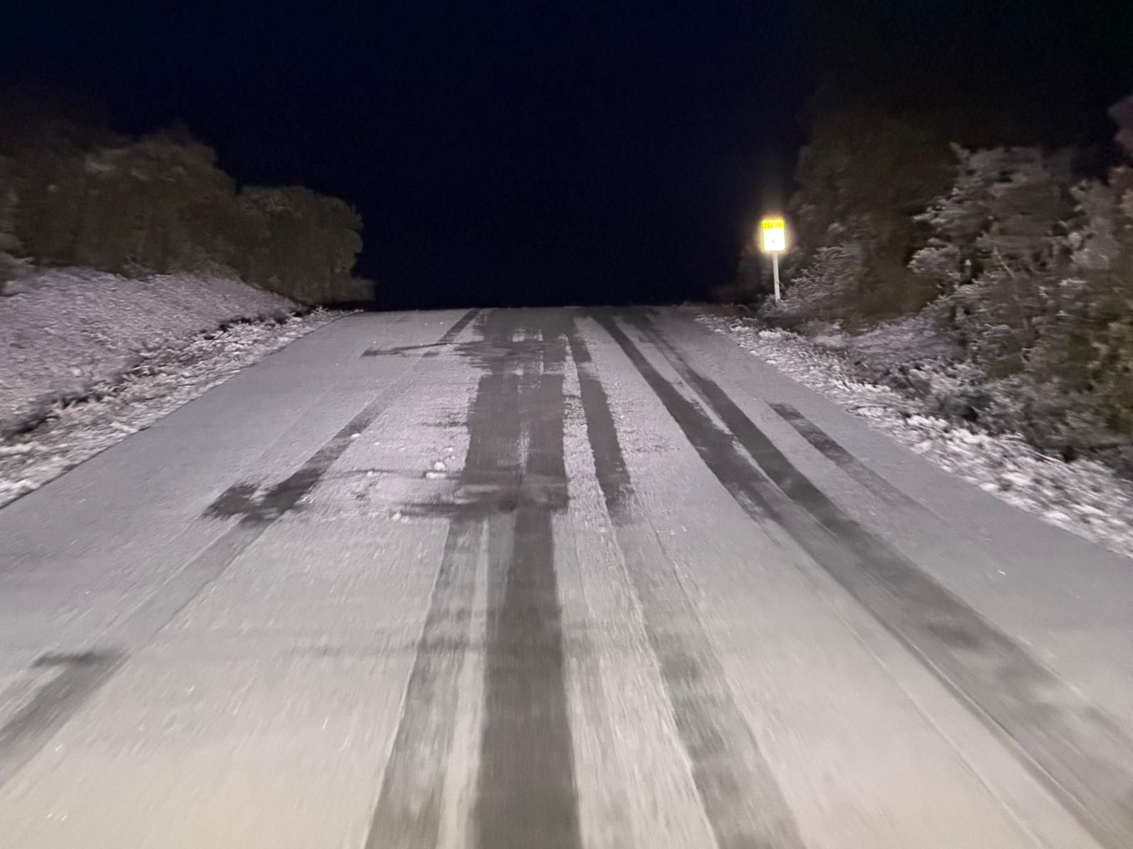 Nieve en Cuatro Calzadas y Guijuelo este sábado
