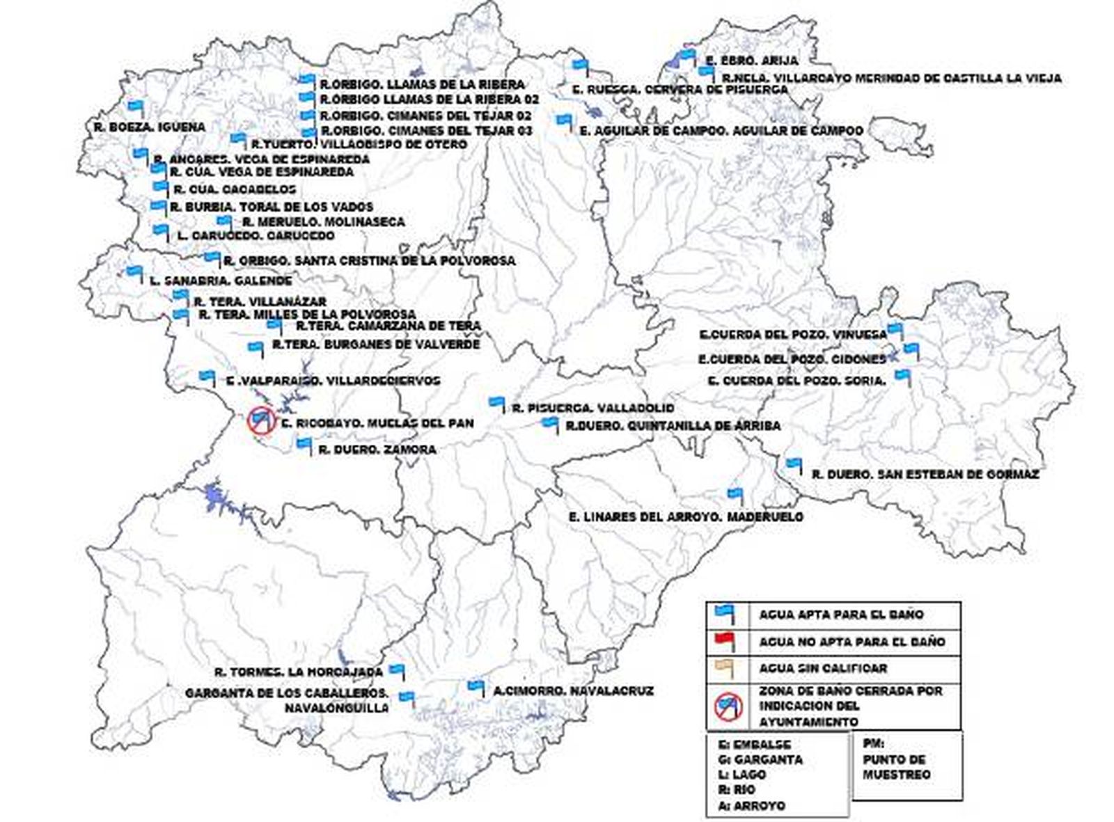 MAPA APTITUD ZONAS DE BAÑO
