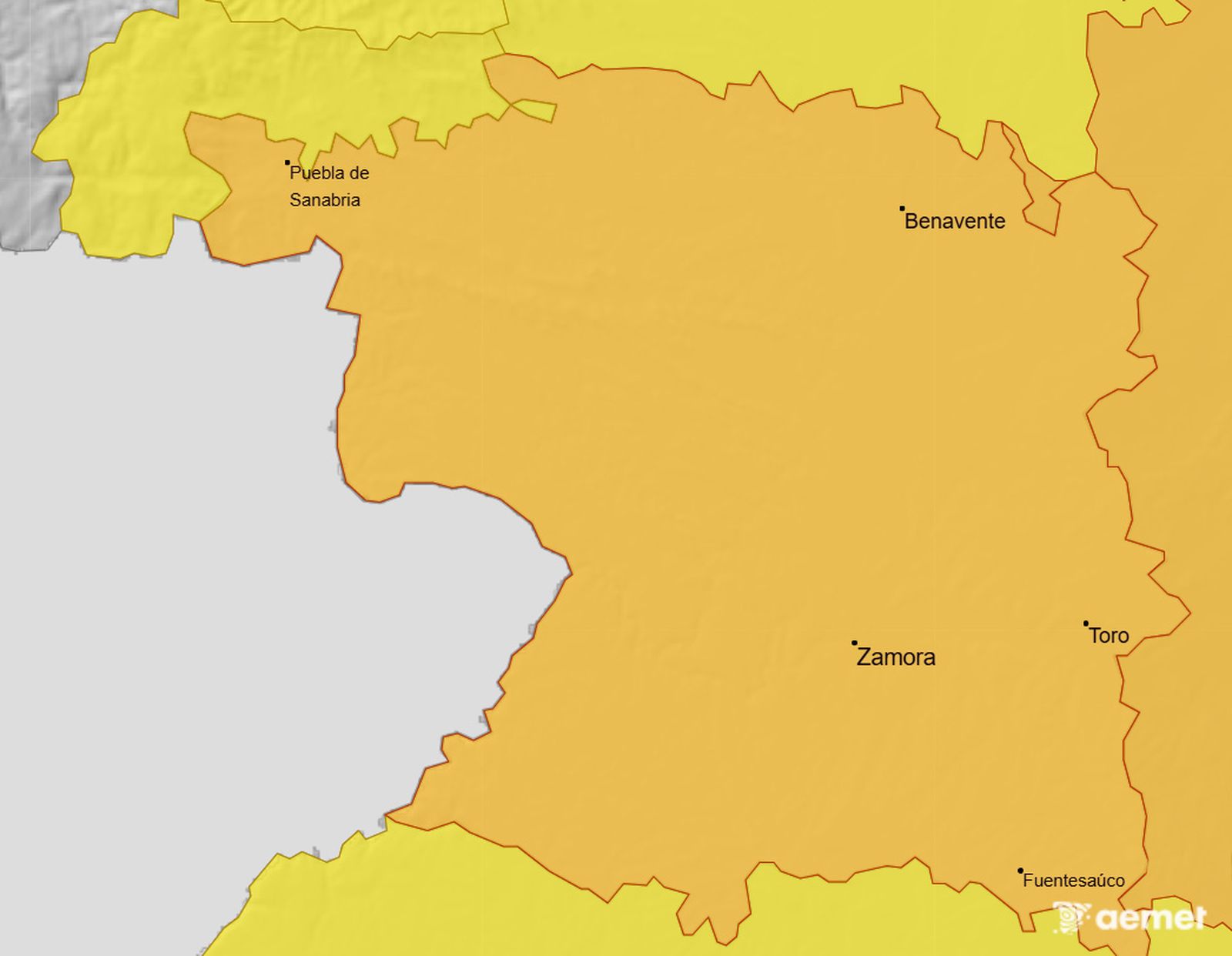 AEMET activa el aviso naranja en Zamora