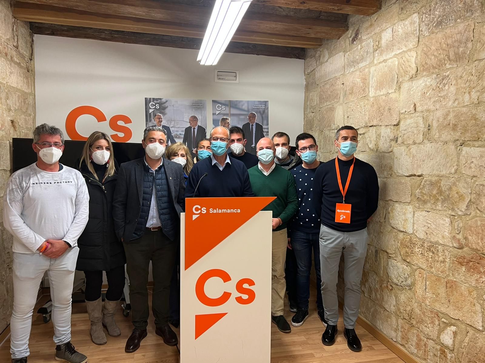 Miembros del partido de Cs con Luis Fuentes y David Castaño