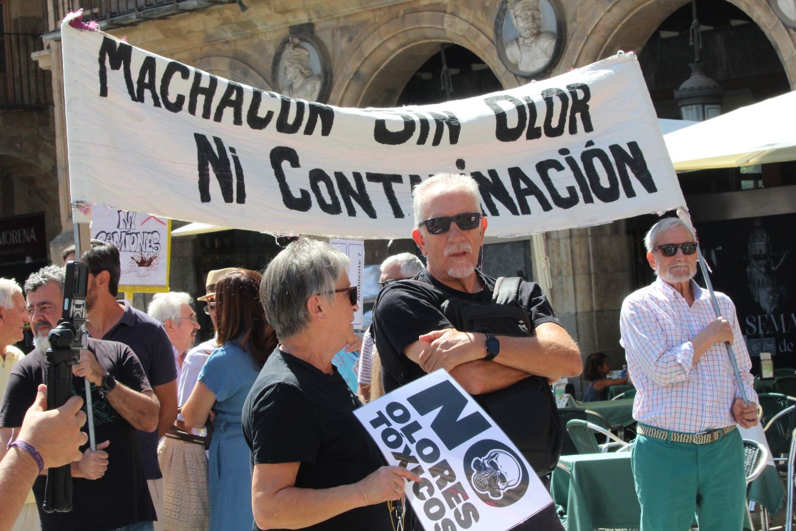 Manifestación Biogás en la Plaza Mayor de Salamanca