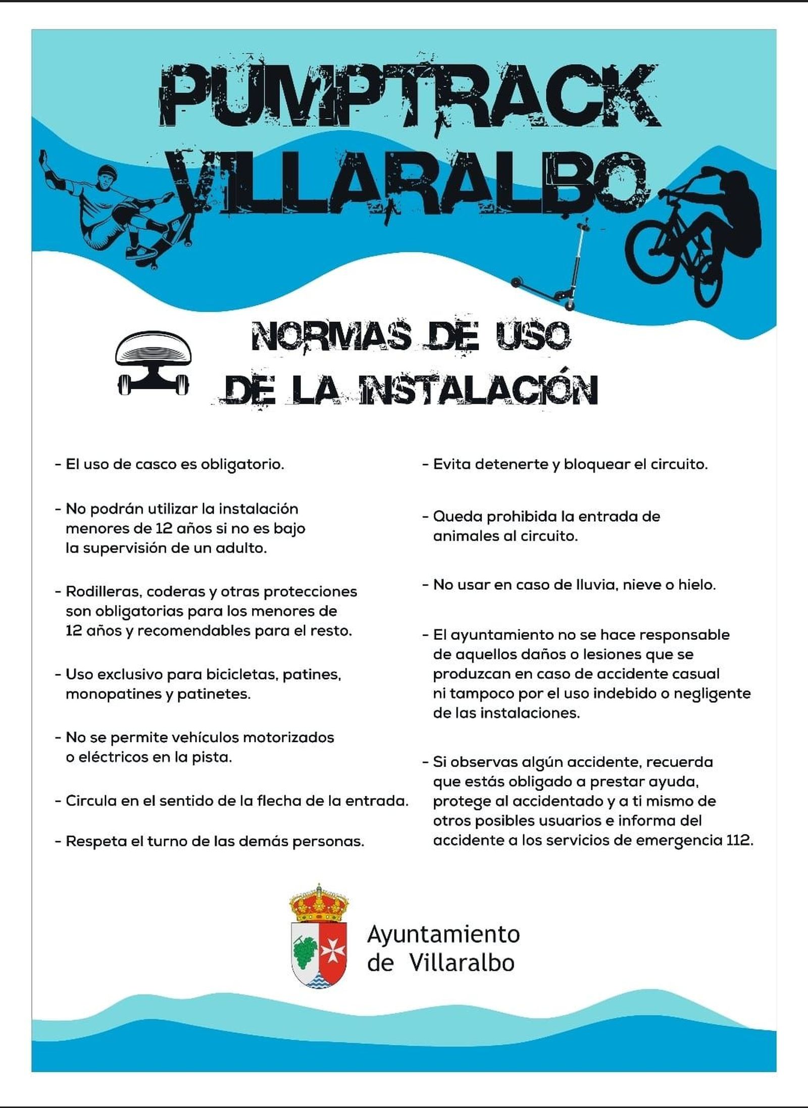 Normas de utilización de la pista pumptrack de Villaralbo