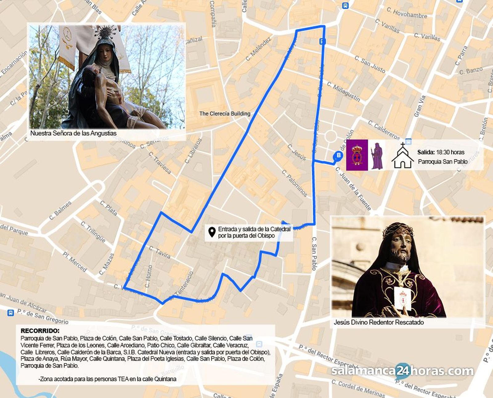 Recorrido de la Congregación de Nuestro Padre Jesús Divino Redentor Rescatado y Nuestra Señora de las Angustias