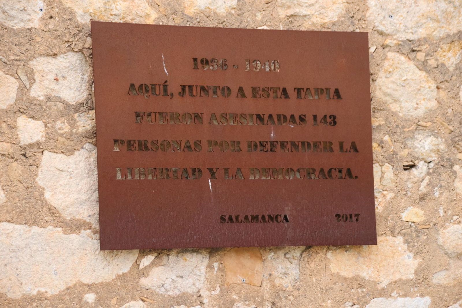 Acto de recuerdo y homenaje a los 143 fusilados y a todas las víctimas salmantinas de la represión franquista