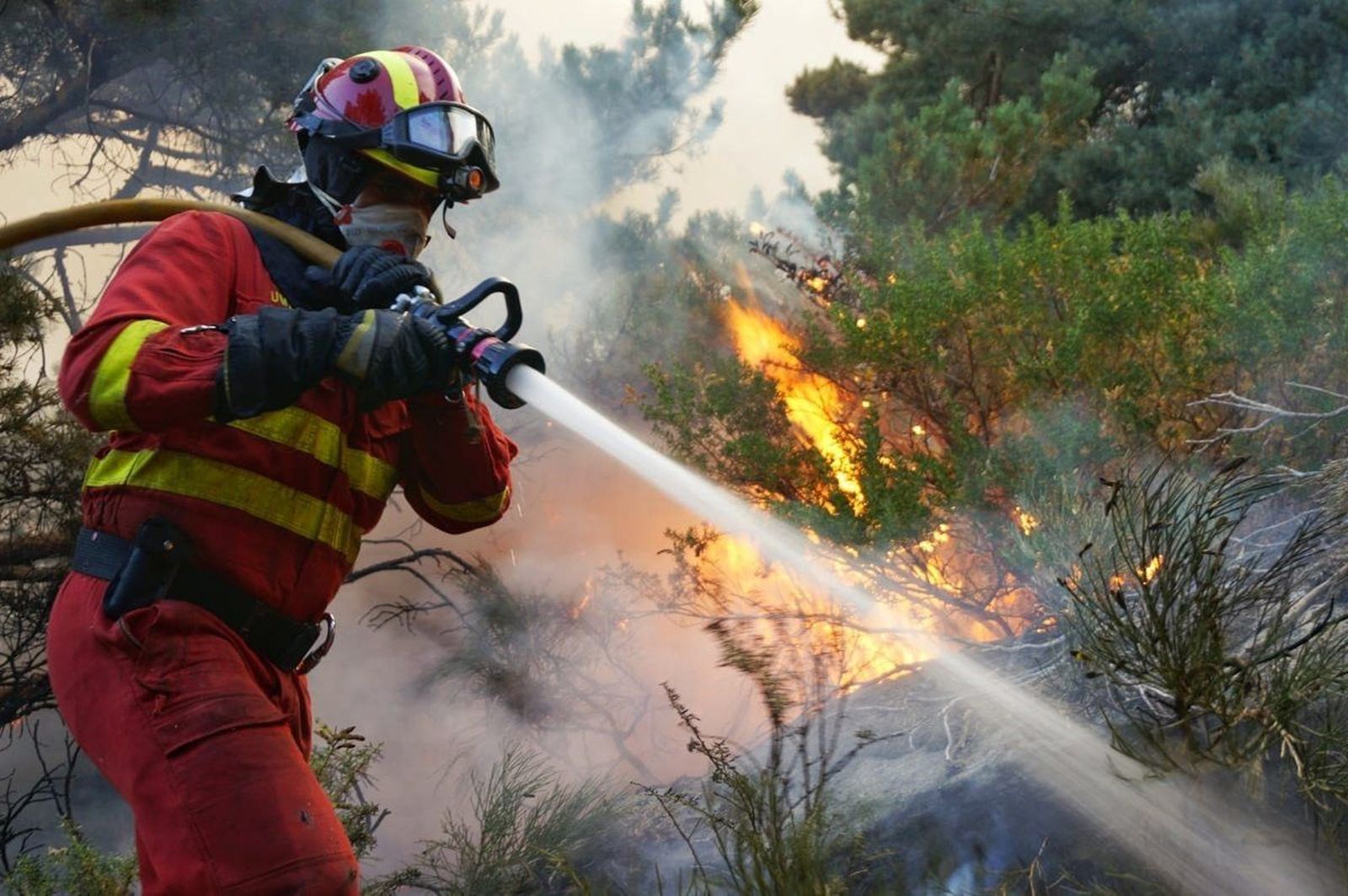 La UME trabaja en un incendio en la provincia