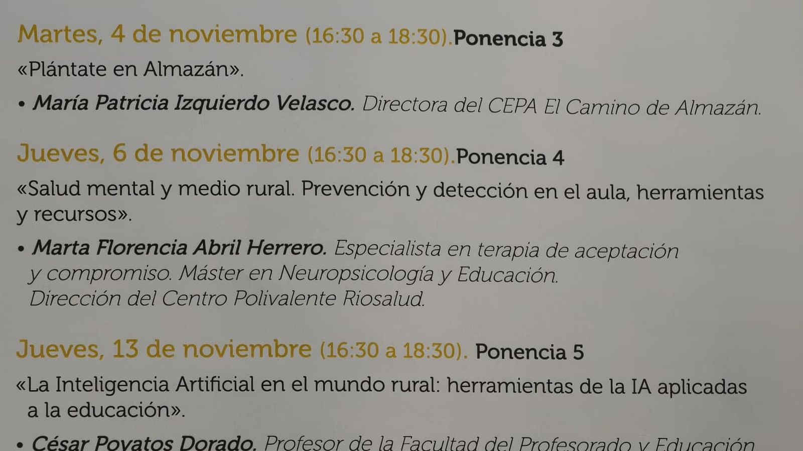Ponencias online del sábado, 25 de octubre, en el II Congreso Eduación Rural de ANPE